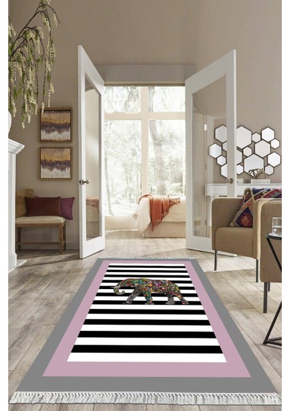 Dijital Baskılı Kaymaz Taban Yıkanabilir Modern Salon Halısı Mutfak Halısı Yolluk VH-HS-534