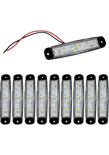 12V Parmak Lamba 6 Ledli Beyaz 9,5x2 cm Ince TAS.004B-12 (10 Lu)