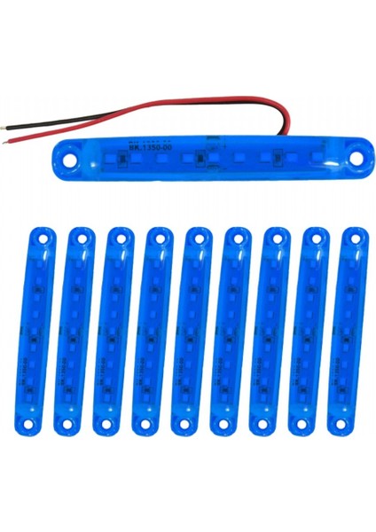 12V Parmak Lamba 9 Ledli Mavi 10X1,5 cm TAS.005M-12 (10 Lu)