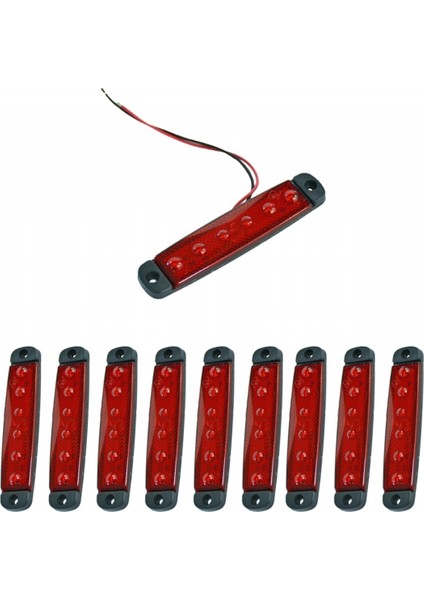 24V Parmak Lamba 6 Ledli Kırmızı 9,5x2 cm Ince TAS.004K-24 (10 Lu)