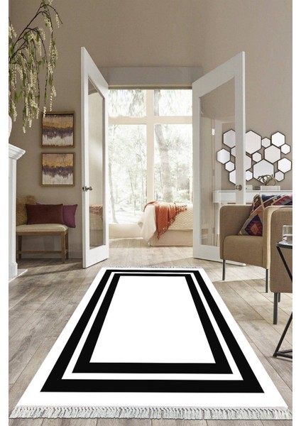 Dijital Baskılı Kaymaz Taban Yıkanabilir Çerçeveli Salon Halısı Mutfak Halısı Yolluk VH-HS-552