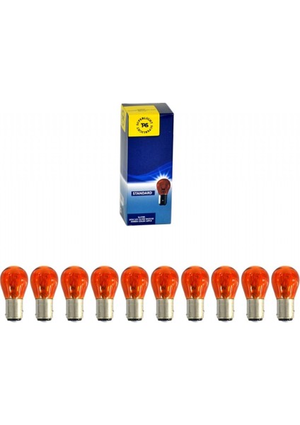 12V 1016 Ampul Yakın Tırnak 21/5W BAZ15D Amber SL3708 (10 Lu)