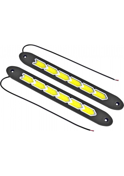 12V Gündüz Lamba Elastik 48 Cob Ledli Ok 2 Li 26X3 cm Beyaz BR4323001