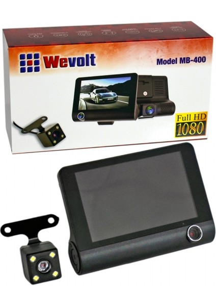 Wevolt Dvr Kayıt Cihazı 4 Inç Ekranlı 3 Kameralı MB-400