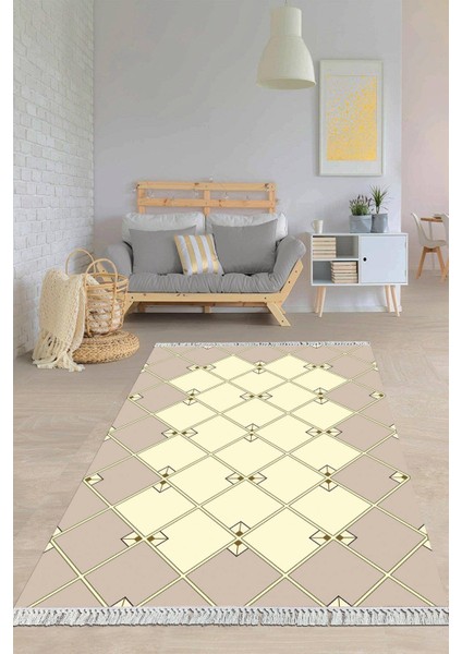 Dijital Baskılı Kaymaz Taban Yıkanabilir Modern Salon Halısı Mutfak Halısı Yolluk VH-HY-1007