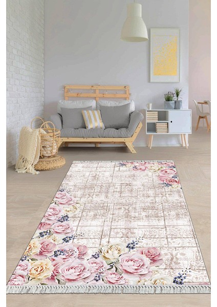 Dijital Baskılı Kaymaz Taban Yıkanabilir Modern Salon Halısı Mutfak Halısı Yolluk VH-HY-1022