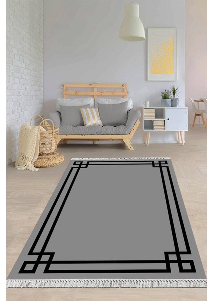 Dijital Baskılı Kaymaz Taban Yıkanabilir Çerçeveli Salon Halısı Mutfak Halısı Yolluk VH-HY-1012