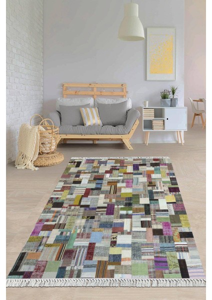 Dijital Baskılı Kaymaz Taban Yıkanabilir Modern Salon Halısı Mutfak Halısı Yolluk VH-HY-1024