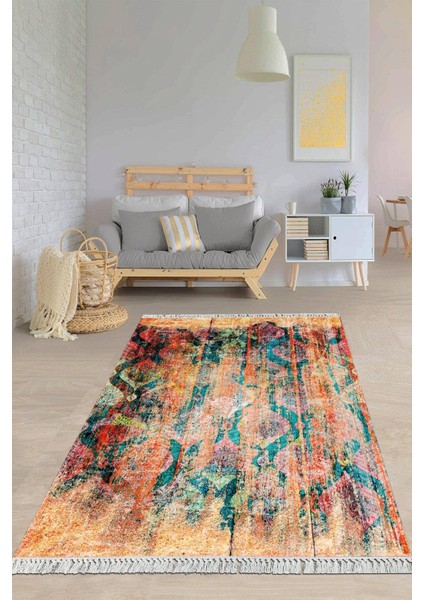 Dijital Baskılı Kaymaz Taban Yıkanabilir Modern Salon Halısı Mutfak Halısı Yolluk VH-HY-1213