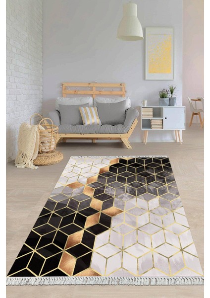 Dijital Baskılı Kaymaz Taban Yıkanabilir Modern Salon Halısı Mutfak Halısı Yolluk VH-HY-1123