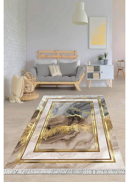 Dijital Baskılı Kaymaz Taban Yıkanabilir Modern Salon Halısı Mutfak Halısı Yolluk VH-HY-1180