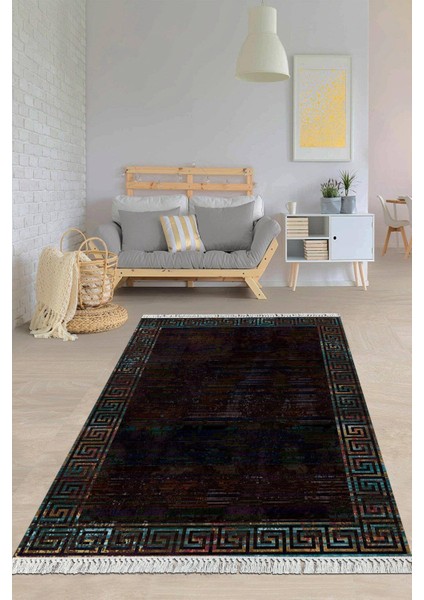 Dijital Baskılı Kaymaz Taban Yıkanabilir Çerçeveli Salon Halısı Mutfak Halısı Yolluk VH-HY-1257