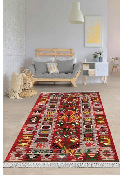 Dijital Baskılı Kaymaz Taban Yıkanabilir Modern Salon Halısı Mutfak Halısı Yolluk VH-HY-1349