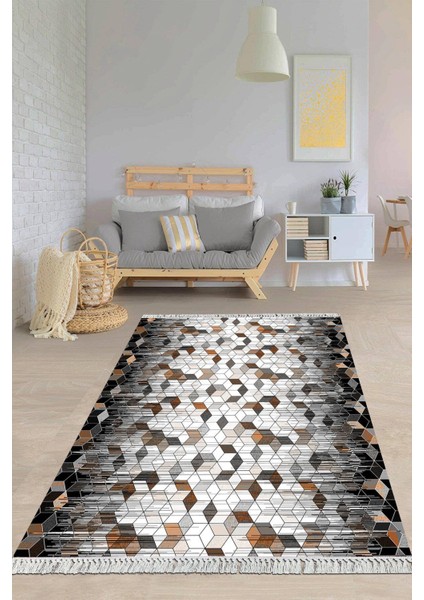 Dijital Baskılı Kaymaz Taban Yıkanabilir Modern Salon Halısı Mutfak Halısı Yolluk VH-HY-1299