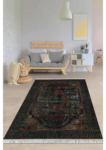 Dijital Baskılı Kaymaz Taban Yıkanabilir Çerçeveli Salon Halısı Mutfak Halısı Yolluk VH-HY-1290