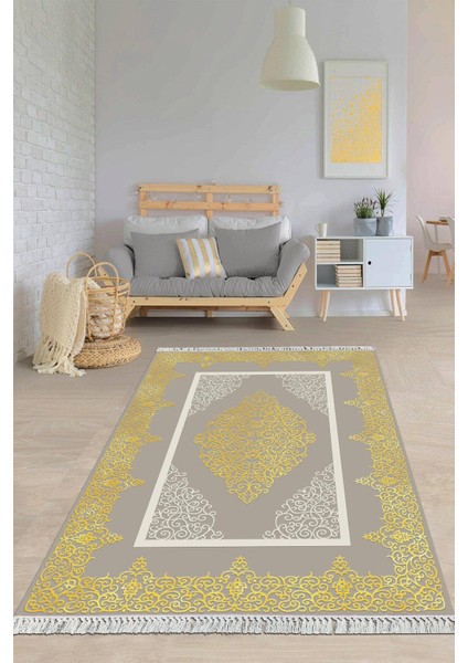 Dijital Baskılı Kaymaz Taban Yıkanabilir Çerçeveli Salon Halısı Mutfak Halısı Yolluk VH-HY-1102