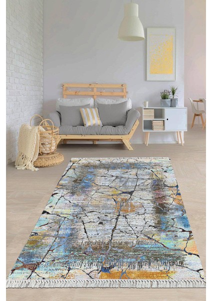 Dijital Baskılı Kaymaz Taban Yıkanabilir Modern Salon Halısı Mutfak Halısı Yolluk VH-HY-1255