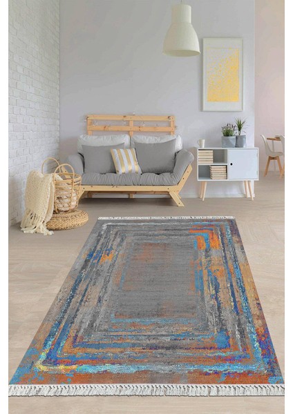 Dijital Baskılı Kaymaz Taban Yıkanabilir Modern Salon Halısı Mutfak Halısı Yolluk VH-HY-1304