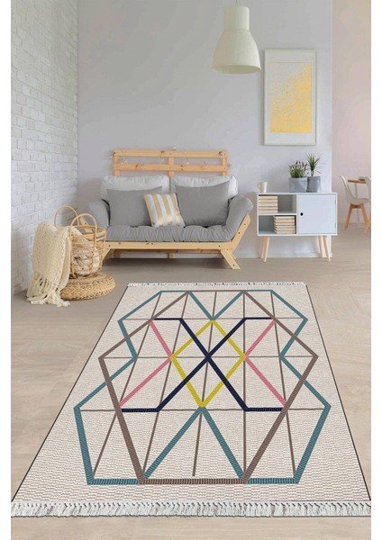 Dijital Baskılı Kaymaz Taban Yıkanabilir Modern Salon Halısı Mutfak Halısı Yolluk VH-HY-818