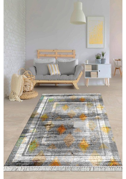 Dijital Baskılı Kaymaz Taban Yıkanabilir Modern Salon Halısı Mutfak Halısı Yolluk VH-HY-1354