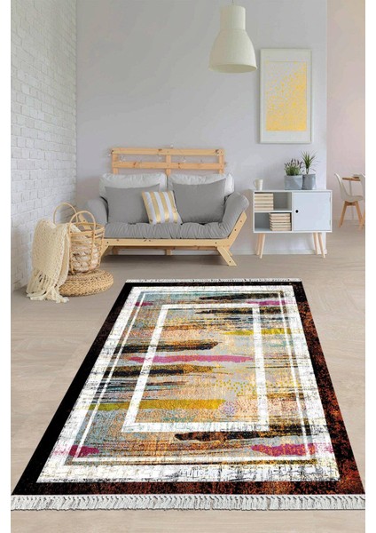 Dijital Baskılı Kaymaz Taban Yıkanabilir Modern Salon Halısı Mutfak Halısı Yolluk VH-HY-1357