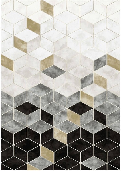 Dijital Baskılı Kaymaz Taban Yıkanabilir Modern Salon Halısı Mutfak Halısı Yolluk VH-HY-961