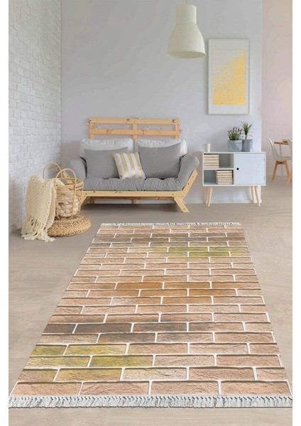 Dijital Baskılı Kaymaz Taban Yıkanabilir Modern Salon Halısı Mutfak Halısı Yolluk VH-HY-899