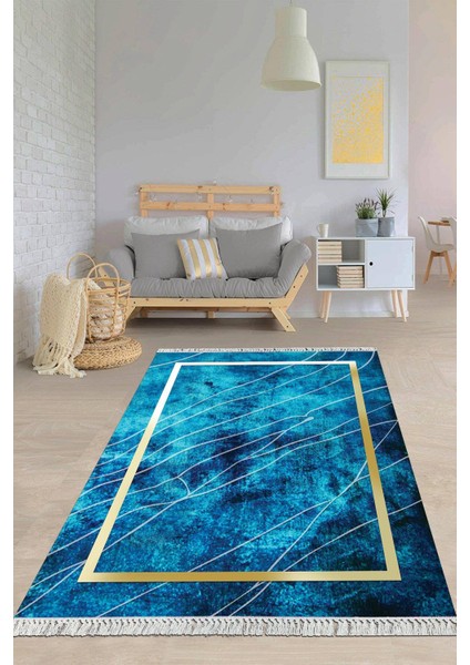 Dijital Baskılı Kaymaz Taban Yıkanabilir Modern Salon Halısı Mutfak Halısı Yolluk VH-HY-1107