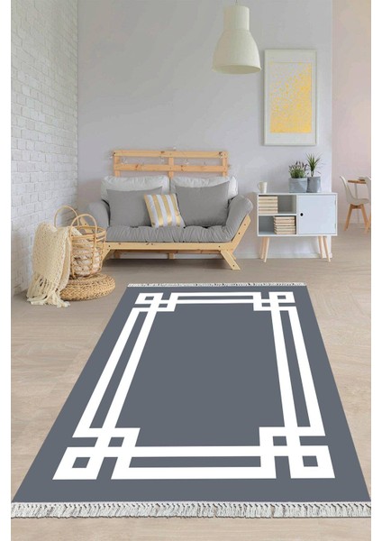 Dijital Baskılı Kaymaz Taban Yıkanabilir Çerçeveli Salon Halısı Mutfak Halısı Yolluk VH-HY-1160