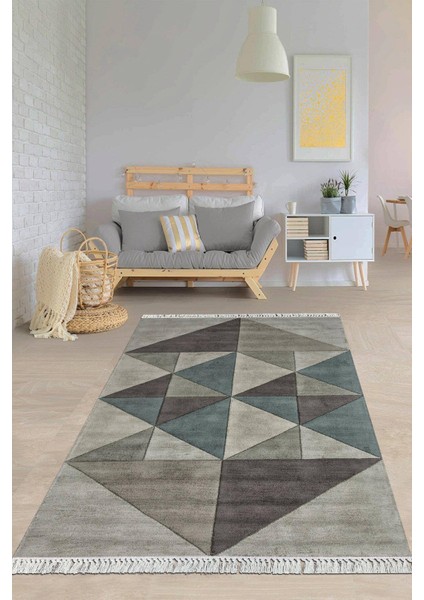 Dijital Baskılı Kaymaz Taban Yıkanabilir Modern Salon Halısı Mutfak Halısı Yolluk VH-HY-1195