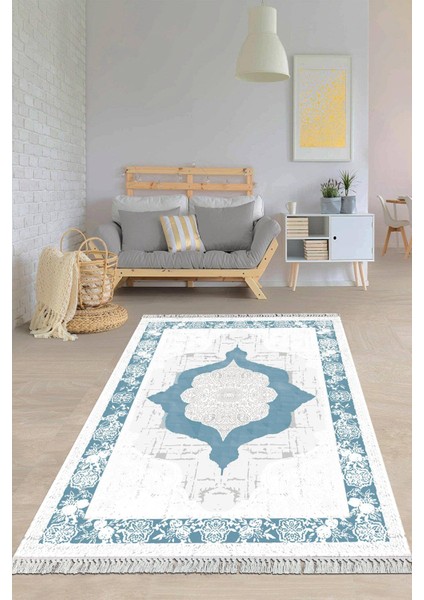 Dijital Baskılı Kaymaz Taban Yıkanabilir Çerçeveli Salon Halısı Mutfak Halısı Yolluk VH-HY-1059