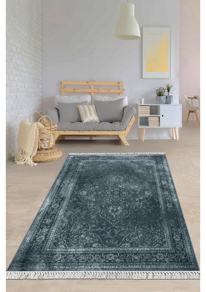 Dijital Baskılı Kaymaz Taban Yıkanabilir Çerçeveli Salon Halısı Mutfak Halısı Yolluk VH-HY-1345