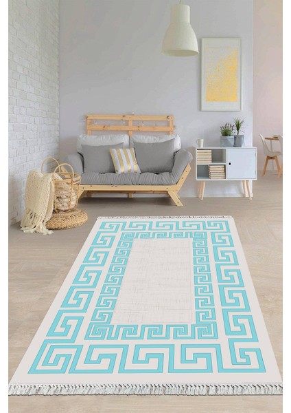 Dijital Baskılı Kaymaz Taban Yıkanabilir Çerçeveli Salon Halısı Mutfak Halısı Yolluk VH-HY-1413