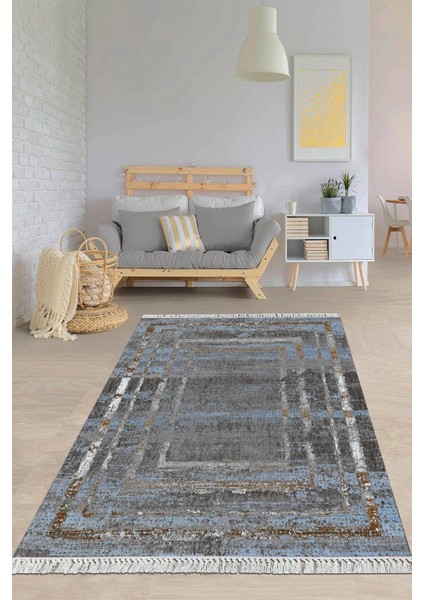 Dijital Baskılı Kaymaz Taban Yıkanabilir Modern Salon Halısı Mutfak Halısı Yolluk VH-HY-1252