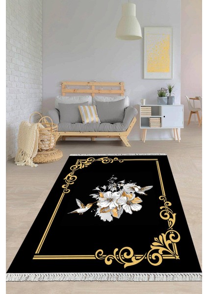 Dijital Baskılı Kaymaz Taban Yıkanabilir Çiçekli Salon Halısı Mutfak Halısı Yolluk VH-HY-1393
