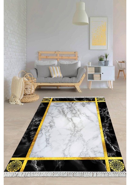 Dijital Baskılı Kaymaz Taban Yıkanabilir Modern Salon Halısı Mutfak Halısı Yolluk VH-HY-954