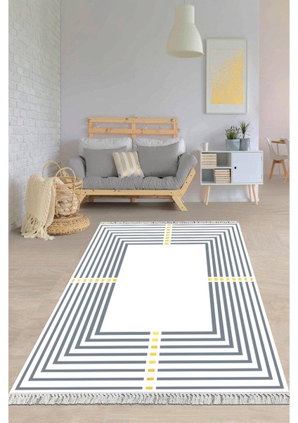 Dijital Baskılı Kaymaz Taban Yıkanabilir Modern Salon Halısı Mutfak Halısı Yolluk VH-HY-976