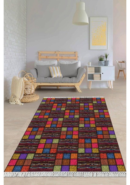Dijital Baskılı Kaymaz Taban Yıkanabilir Modern Salon Halısı Mutfak Halısı Yolluk VH-HY-1061