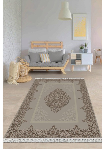 Dijital Baskılı Kaymaz Taban Yıkanabilir Çerçeveli Salon Halısı Mutfak Halısı Yolluk VH-HY-1101