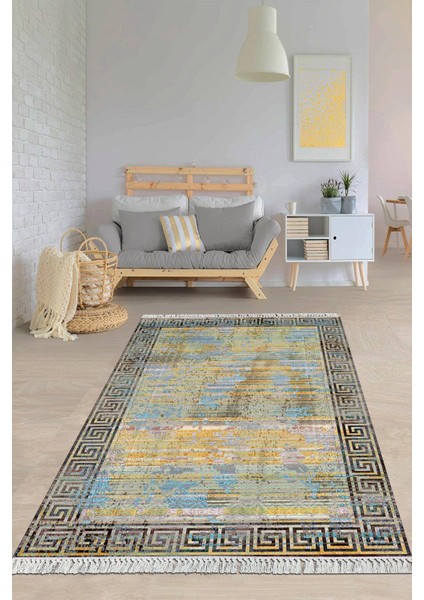 Dijital Baskılı Kaymaz Taban Yıkanabilir Modern Salon Halısı Mutfak Halısı Yolluk VH-HY-1278