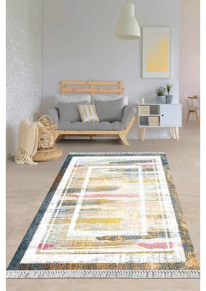 Dijital Baskılı Kaymaz Taban Yıkanabilir Modern Salon Halısı Mutfak Halısı Yolluk VH-HY-1358
