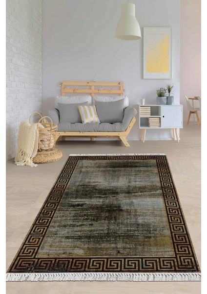 Dijital Baskılı Kaymaz Taban Yıkanabilir Çerçeveli Salon Halısı Mutfak Halısı Yolluk VH-HY-1293