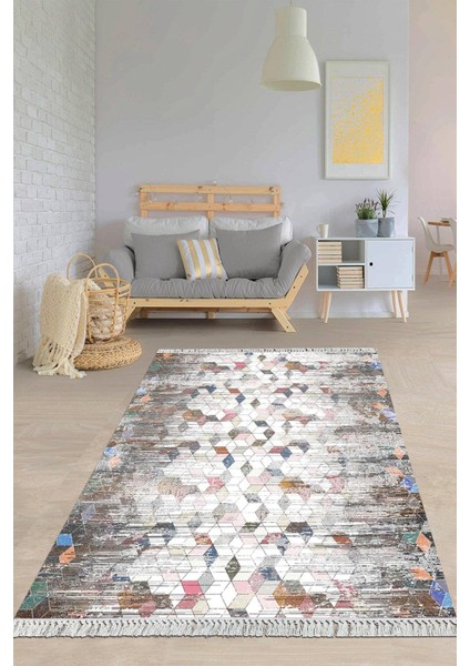 Dijital Baskılı Kaymaz Taban Yıkanabilir Modern Salon Halısı Mutfak Halısı Yolluk VH-HY-1298