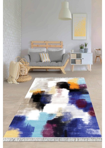 Dijital Baskılı Kaymaz Taban Yıkanabilir Modern Salon Halısı Mutfak Halısı Yolluk VH-HY-827