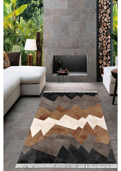 Dijital Baskılı Kaymaz Taban Yıkanabilir Modern Salon Halısı Mutfak Halısı Yolluk VH-HT-1238