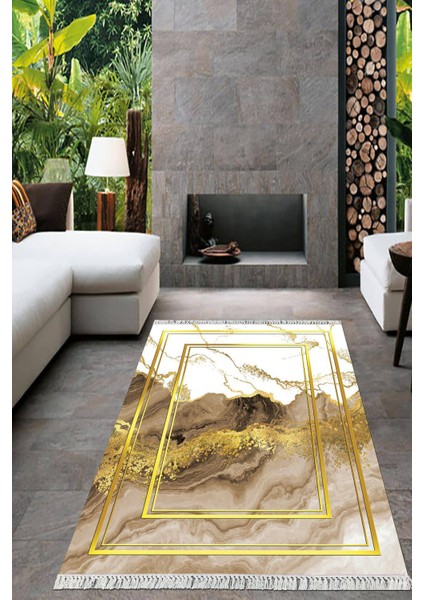 Dijital Baskılı Kaymaz Taban Yıkanabilir Modern Salon Halısı Mutfak Halısı Yolluk VH-HT-1258