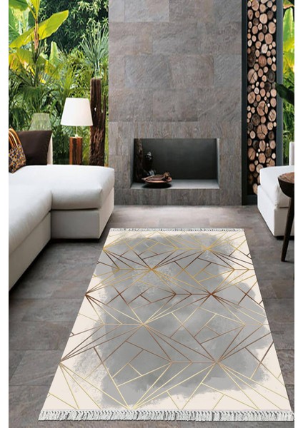 Dijital Baskılı Kaymaz Taban Yıkanabilir Modern Salon Halısı Mutfak Halısı Yolluk VH-HT-1382