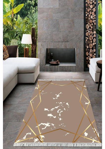 Dijital Baskılı Kaymaz Taban Yıkanabilir Modern Salon Halısı Mutfak Halısı Yolluk VH-HT-1390