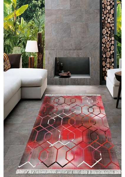 Dijital Baskılı Kaymaz Taban Yıkanabilir Modern Salon Halısı Mutfak Halısı Yolluk VH-HT-1394