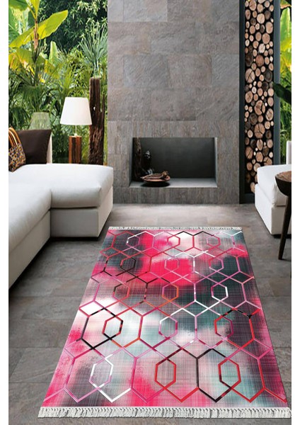 Dijital Baskılı Kaymaz Taban Yıkanabilir Modern Salon Halısı Mutfak Halısı Yolluk VH-HT-1395